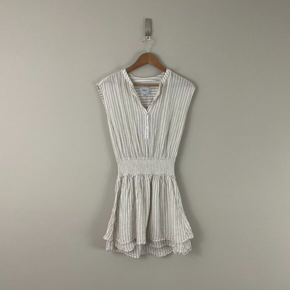 Rails Dresses & Skirts - Rails Angelina Smocked Mini Dress in Dune Stripe Size Small